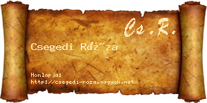 Csegedi Róza névjegykártya